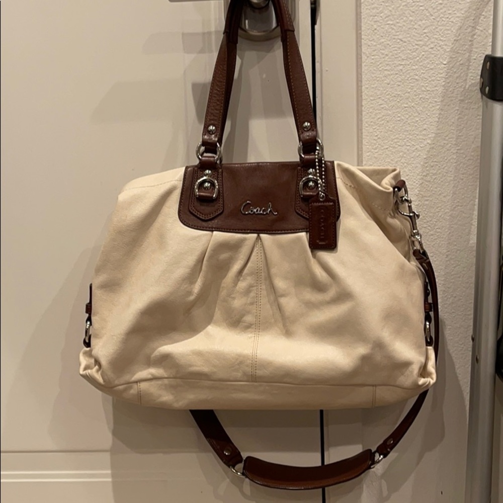 Vintage Brown and Cream Coach Bag